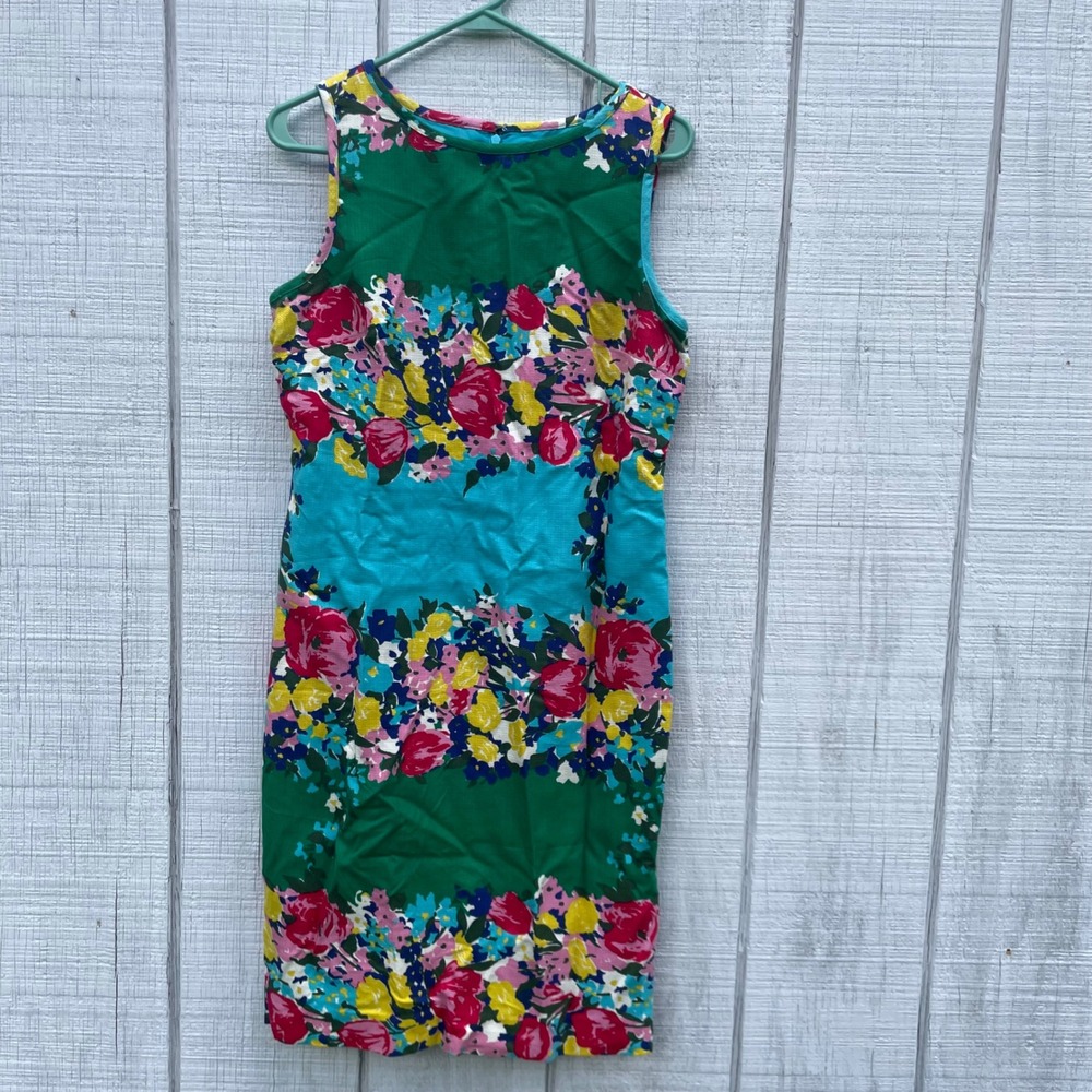 Talbots Floral Print Sleeveless Sheath Dress Colorful Spring‎ Summer 10